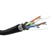 CAT 5e ulkokäyttöön tarkoitettu verkkokaapeli, SF/UTP, musta. (100m)