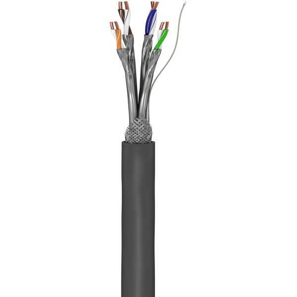 CAT 6 -verkkokaapeli, S/FTP (PiMF), harmaa. (100m)