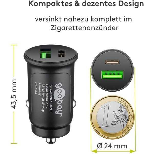 30 W:n virransyöttölaite, kaksois-USB-pikalaturi, USB-C PD
