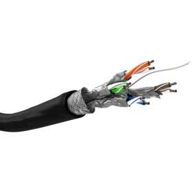 CAT 6 ulkokäyttöön tarkoitettu verkkokaapeli, S/FTP (PiMF), musta. (100m)