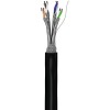 CAT 6 ulkokäyttöön tarkoitettu verkkokaapeli, S/FTP (PiMF), musta. (100m)