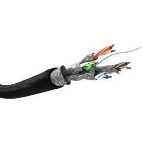 CAT 6 ulkokäyttöön tarkoitettu verkkokaapeli, S/FTP (PiMF), musta (100m)