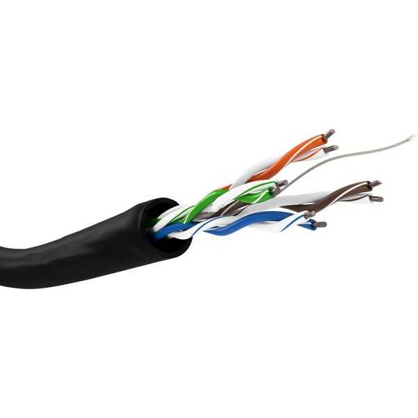 CAT 5e ulkokäyttöön tarkoitettu verkkokaapeli, U/UTP, musta