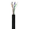 CAT 6 ulkokäyttöön tarkoitettu verkkokaapeli, U/UTP, musta. (100m)
