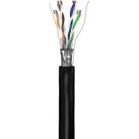 CAT 5e ulkokäyttöön tarkoitettu verkkokaapeli, F/UTP, musta. (100m)
