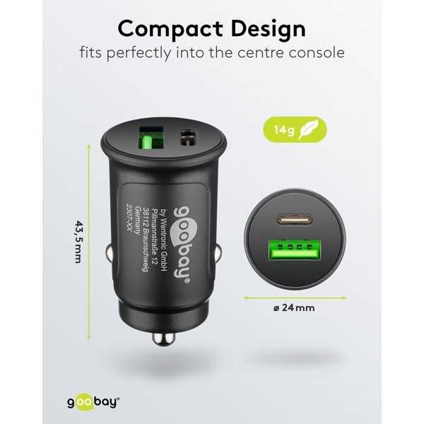 27 W:n virransyöttölaite, kaksois-USB-pikalaturi, USB-C PD