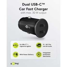 30 W:n virransyöttölaite, kaksois-USB-C-latausliitäntä, PD-autopikalaturi