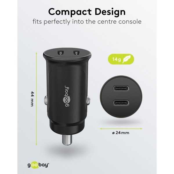 30 W:n virransyöttölaite, kaksois-USB-C-latausliitäntä, PD-autopikalaturi