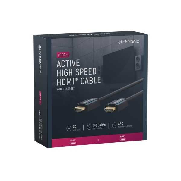 Aktiivinen nopea HDMI-kaapeli Ethernet-yhteydellä, 20 metriä.