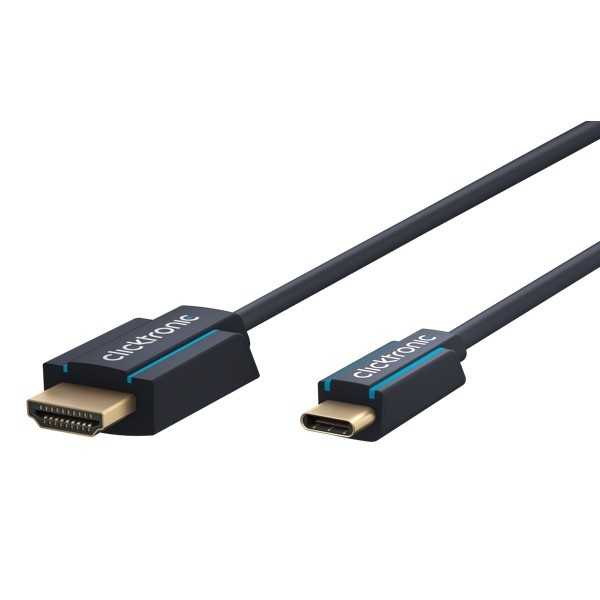 USB-C–HDMI-sovitinkaapeli, 1 metri.