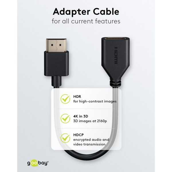 HDMI-joustava sovitin (ohut), 0,1 metriä.
