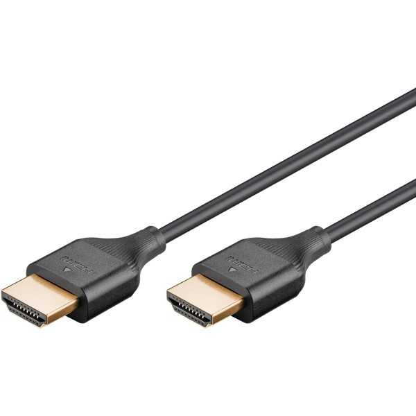 Ohut erittäin nopea HDMI-kaapeli Ethernet-yhteydellä, 0,5 metriä.