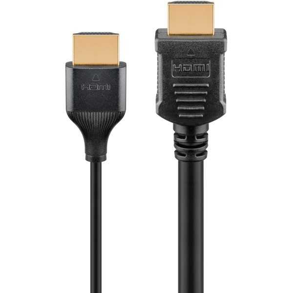 Ohut erittäin nopea HDMI-kaapeli Ethernet-yhteydellä, 0,5 metriä.