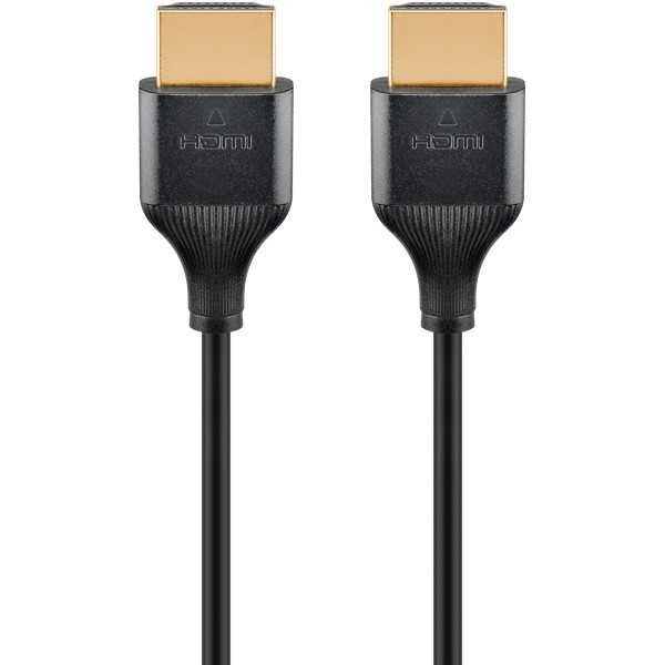 Ohut erittäin nopea HDMI-kaapeli Ethernet-yhteydellä, 2 metriä.