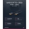 Erittäin ohut ja nopea HDMI-kaapeli Ethernet-liitännällä, 2 metriä.