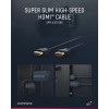 Erittäin ohut ja nopea HDMI-kaapeli Ethernet-liitännällä, 2 metriä.