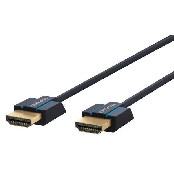 Erittäin ohut ja nopea HDMI-kaapeli Ethernet-liitännällä, 2 metriä.