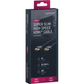 Erittäin ohut ja nopea HDMI-kaapeli Ethernet-liitännällä, 2 metriä.
