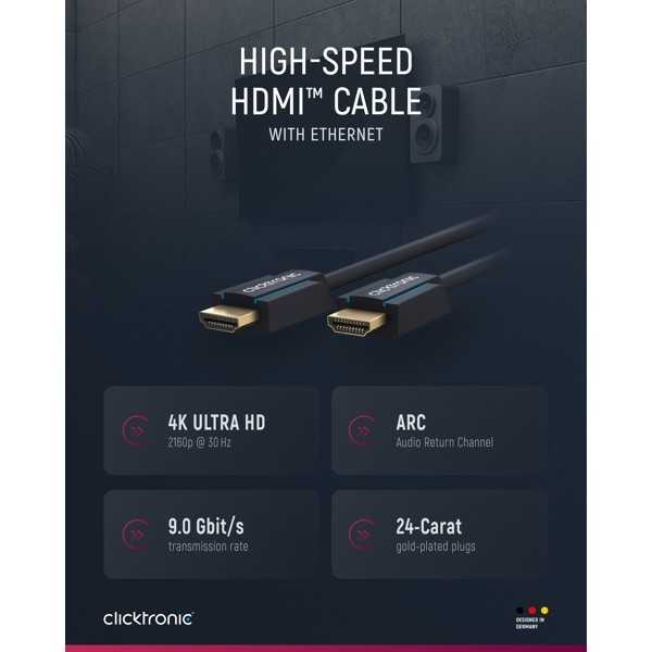 Nopea HDMI-kaapeli, 12.5metriä.