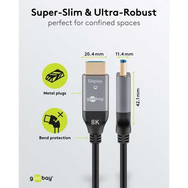 Optinen hybridi erittäin nopea HDMI-kaapeli (AOC), 30 metriä.