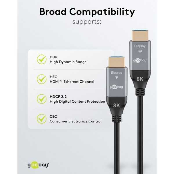 Optinen hybridi erittäin nopea HDMI-kaapeli (AOC), 30 metriä.