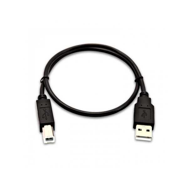 VSeven USB-A - USB-B -kaapeli, 0,5m, musta