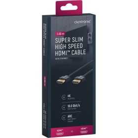 Erittäin ohut ja nopea HDMI-kaapeli Ethernet-liitännällä, 1 metri.