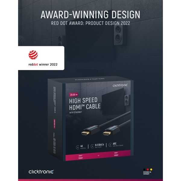 Clicktronic nopea HDMI-kaapeli, 20 metriä