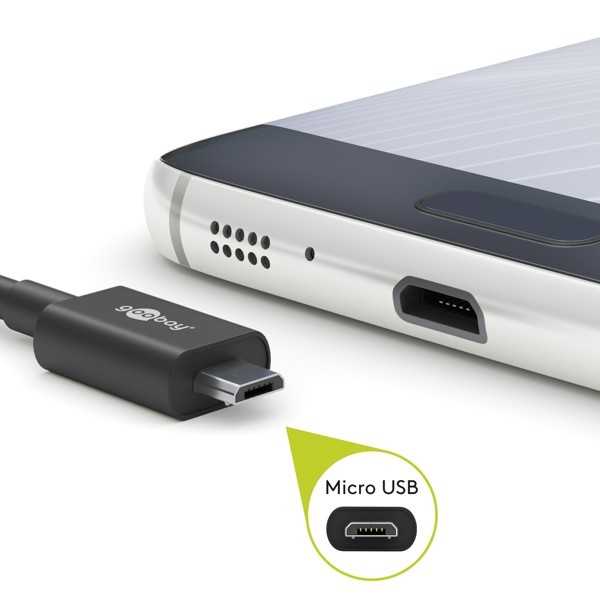 Micro-USB-lataus- ja synkronointikaapeli, 0,5 metriä.