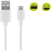 Micro-USB-lataus- ja synkronointikaapeli, 2 metriä, valkoinen