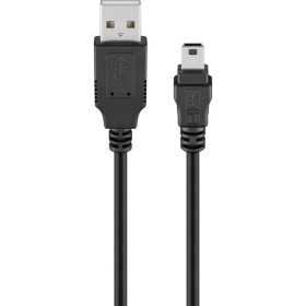 Mini USB-synkronointi- ja latauskaapeli, musta, 1 metri.