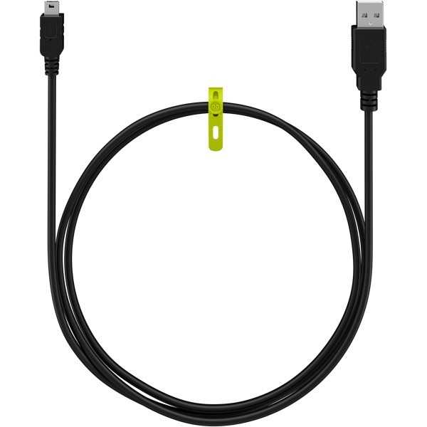 Mini USB-synkronointi- ja latauskaapeli, musta, 1 metri.