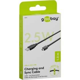 Mini USB-synkronointi- ja latauskaapeli, musta, 1 metri.