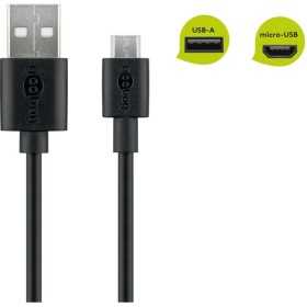 Micro-USB-lataus- ja synkronointikaapeli, 1 metri, musta.