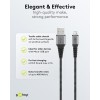 Micro-USB - USB-A -tekstiilikaapeli metalliliittimillä (tähtiharmaa/hopea), 1 m