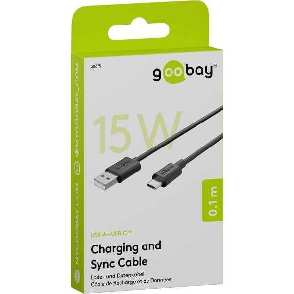 USB-C-lataus- ja synkronointikaapeli (USB-A, USB-C)