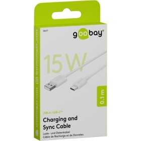 USB-C-lataus- ja synkronointikaapeli, 0,1 metriä.