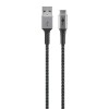 USB-C - USB-A -tekstiilikaapeli metalliliittimillä (tähtiharmaa/hopea), 0,5 m