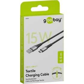 USB-C - USB-A -tekstiilikaapeli metalliliittimillä (tähtiharmaa/hopea), 0,5 m