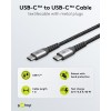USB-C - USB-C -tekstiilikaapeli metalliliittimillä (tähtiharmaa/hopea), 1 m