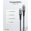 USB-C - USB-C -tekstiilikaapeli metalliliittimillä (tähtiharmaa/hopea), 1 m