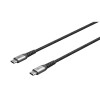 USB-C - USB-C -tekstiilikaapeli metalliliittimillä (tähtiharmaa/hopea), 1 m