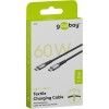 USB-C - USB-C -tekstiilikaapeli metalliliittimillä (tähtiharmaa/hopea), 1 m
