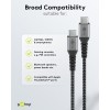 USB-C - USB-C -tekstiilikaapeli metalliliittimillä (tähtiharmaa/hopea), 2 m