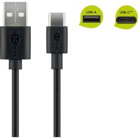 USB-C-lataus- ja synkronointikaapeli (USB-A, USB-C), 0,5metriä.