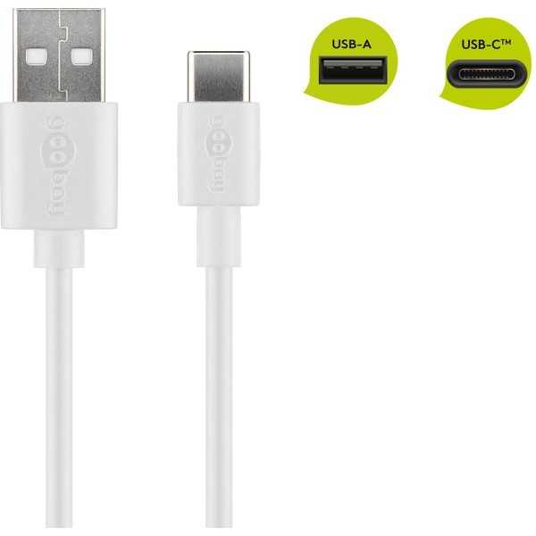 USB-C-lataus- ja synkronointikaapeli (USB-A, USB-C), 0,5 metriä.