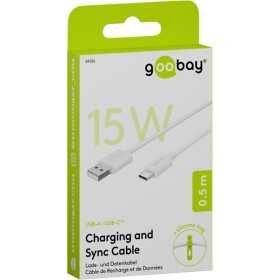 USB-C-lataus- ja synkronointikaapeli (USB-A, USB-C), 0,5 metriä.