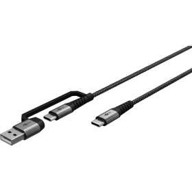2in1 USB-tekstiilikaapeli, tähtiharmaa/hopea, 2 m