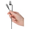 2in1 USB-tekstiilikaapeli, tähtiharmaa/hopea, 2 m