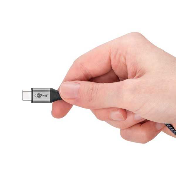 2in1 USB-tekstiilikaapeli, tähtiharmaa/hopea, 2 m